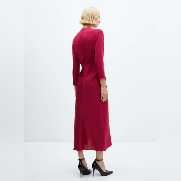 MANGO knot satin dress - Picture 4 of 5